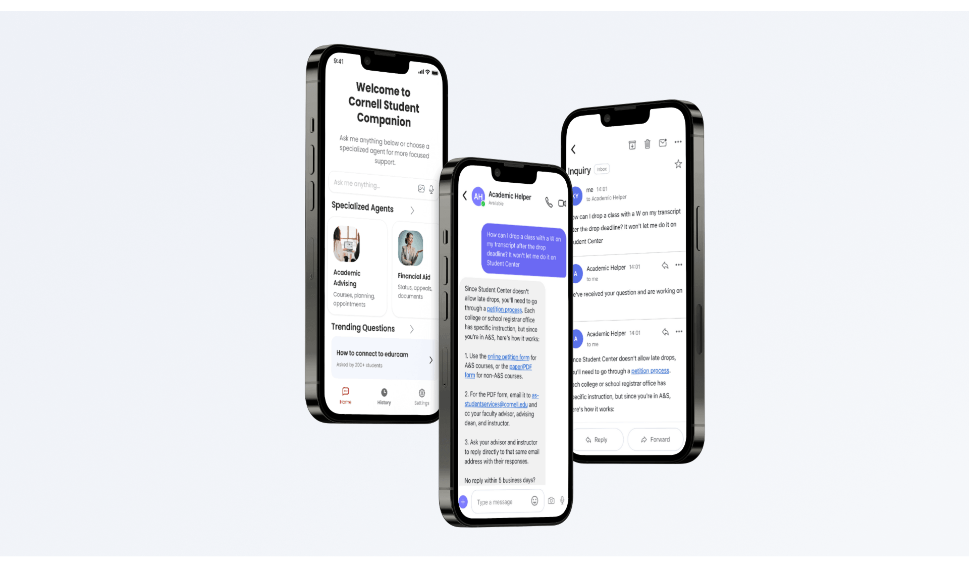 Student Companion GenAI chatbot interface for university student services
