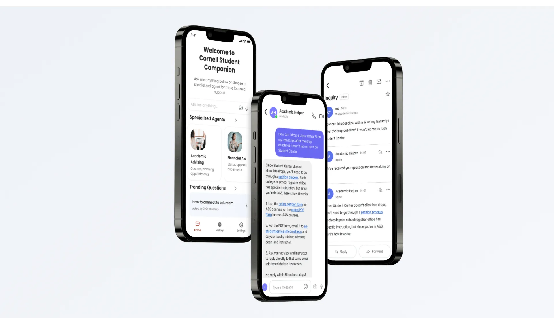 Student Companion GenAI chatbot interface for university student services